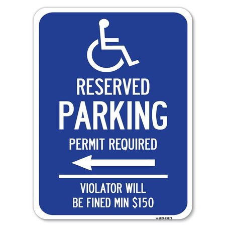 SIGNMISSION Modern Isa Connecticut Reserved Parking Permit Required Violators Fin Alum, 18" x 24", A-1824-23873 A-1824-23873
